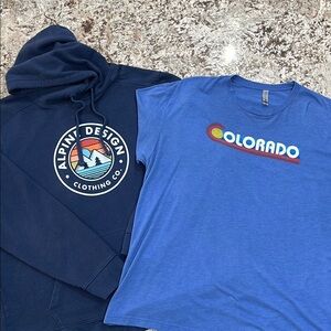 Hoodie and T-shirt, Sold Together, Colorado Themed